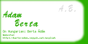 adam berta business card